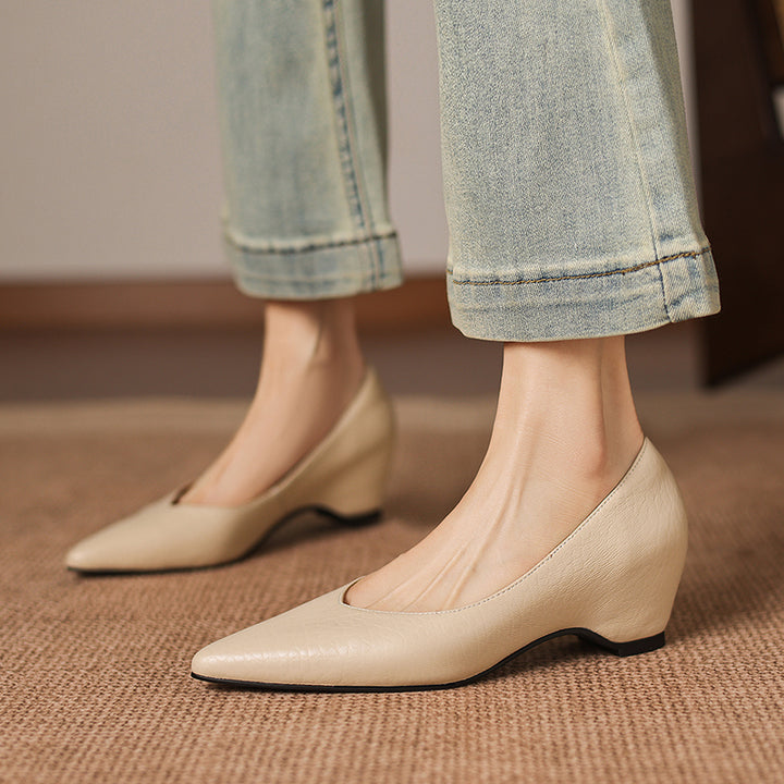 Mavi Genuine Leather Pointed-Toe Heels