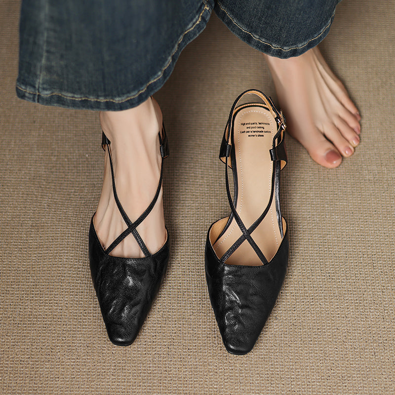 Thora Genuine Leather Heels