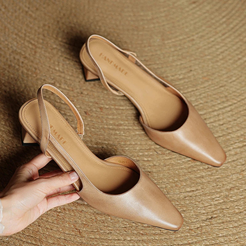 Neera Genuine Leather Slingbacks