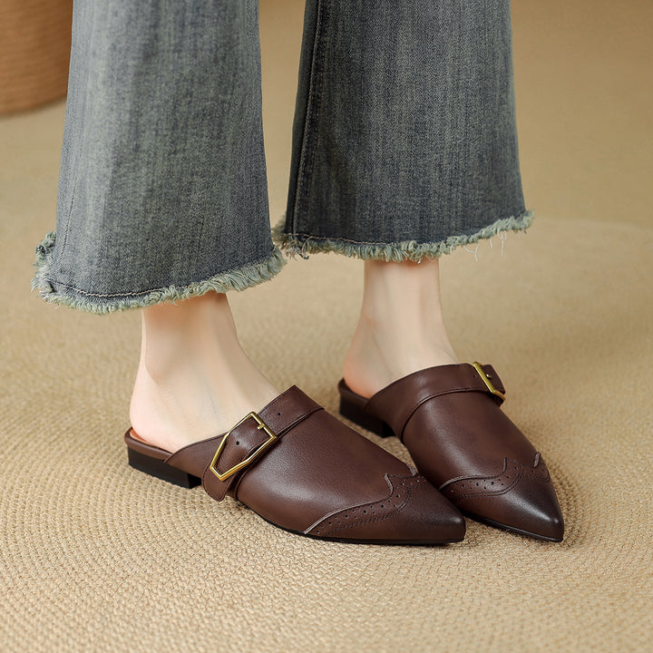 Every Genuine Leather Pointed-Toe Mules