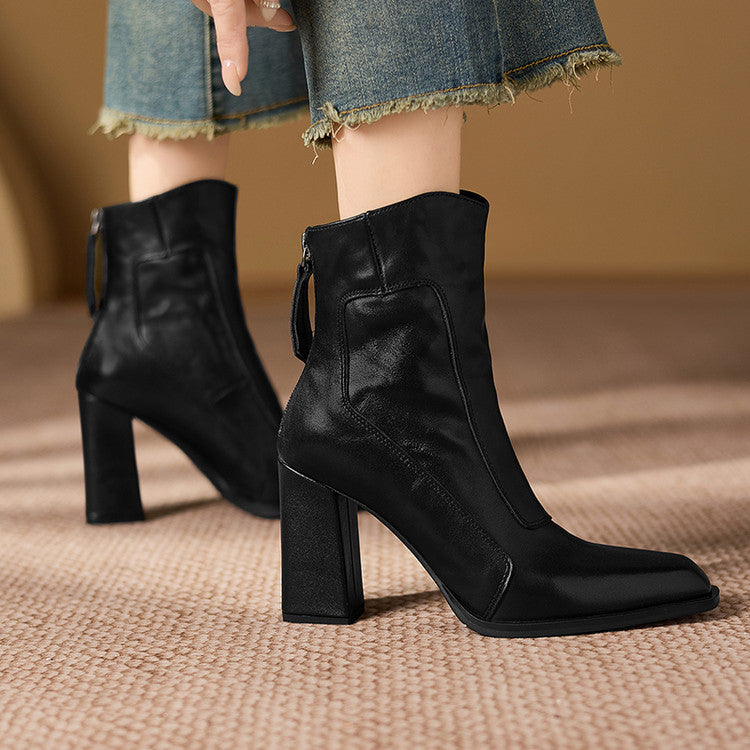Siren Genuine Leather Ankle Boots