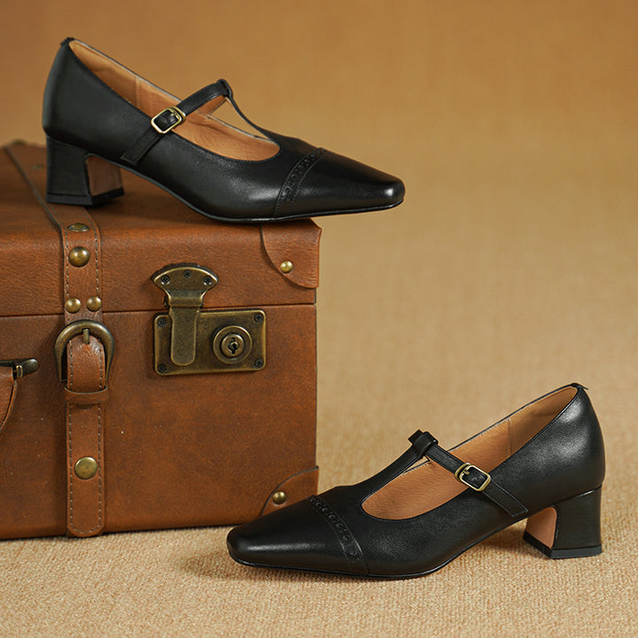 Kathy Genuine Leather Heels