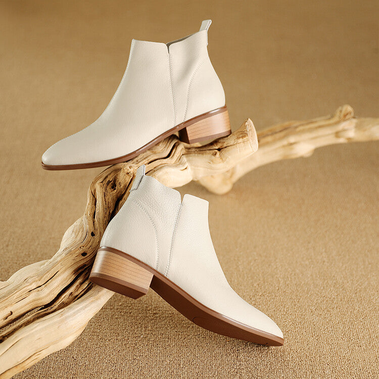 Zeny Genuine Leather Ankle Boots