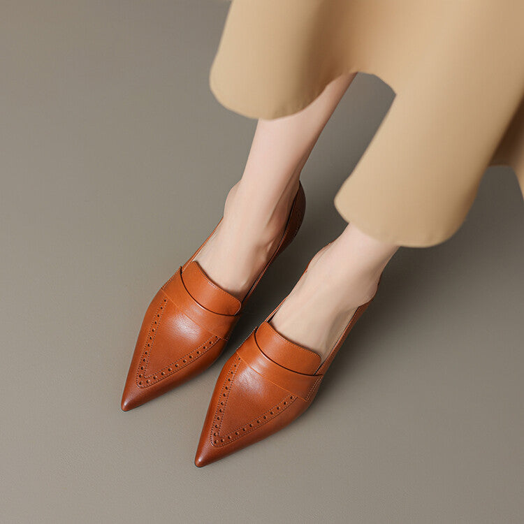Nyla Genuine Leather Pointed-Toe Heel Pumps