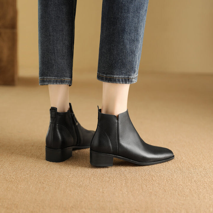 Zeny Genuine Leather Ankle Boots