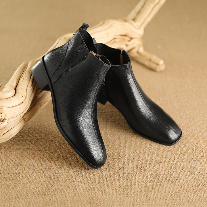 Zeny Genuine Leather Ankle Boots
