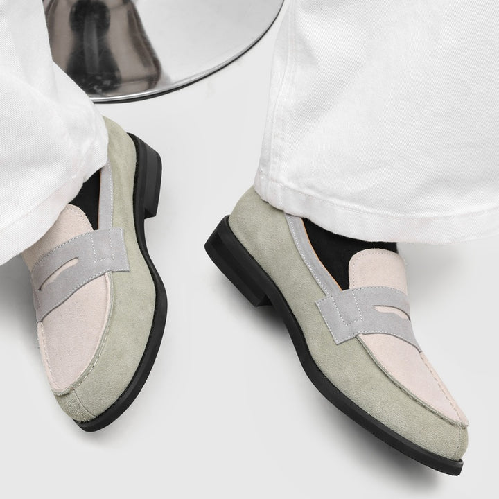 Milan Cowhide Suede Penny Loafers