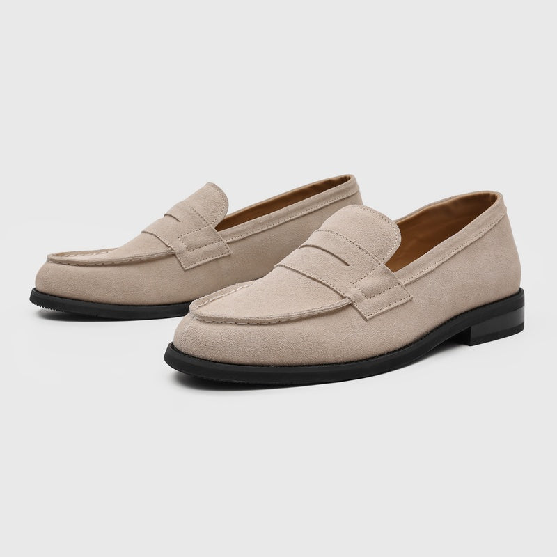 Milan Cowhide Suede Penny Loafers