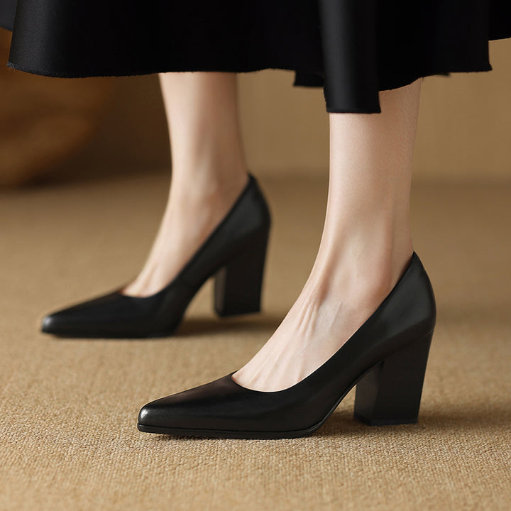 Nora Genuine Leather Heels
