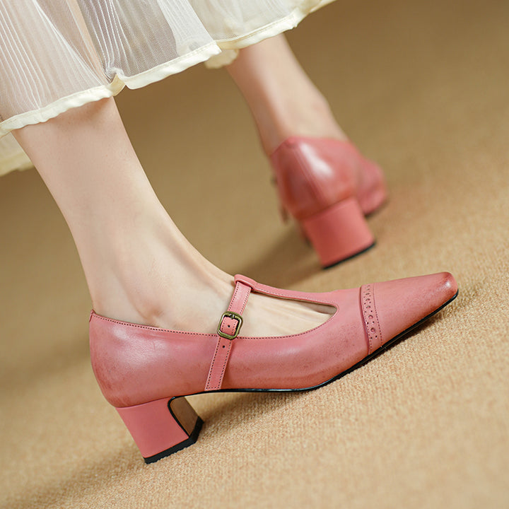 Kathy Genuine Leather Heels