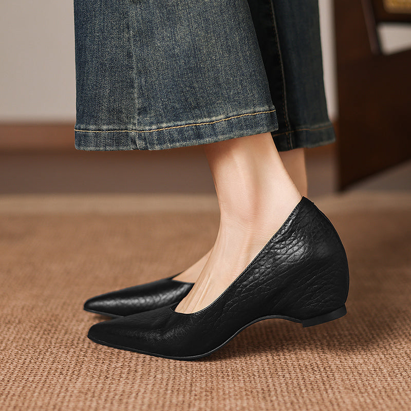 Mavi Genuine Leather Pointed-Toe Heels