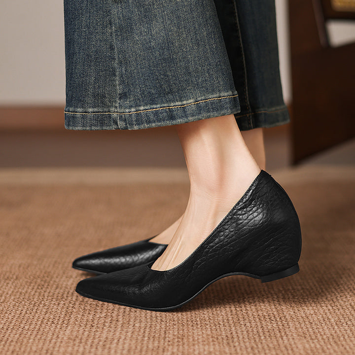Mavi Genuine Leather Pointed-Toe Heels