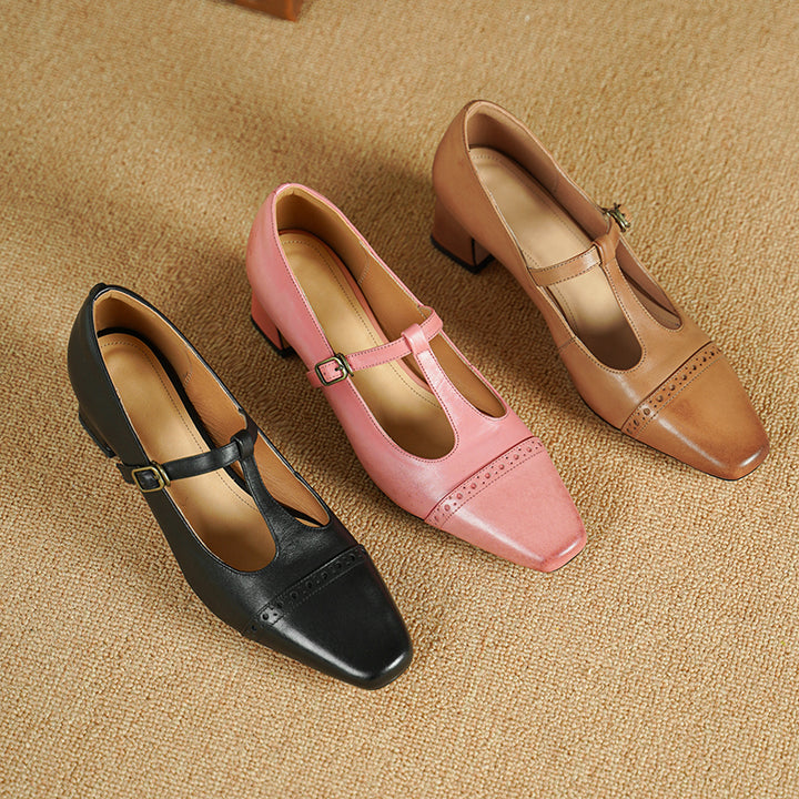 Kathy Genuine Leather Heels