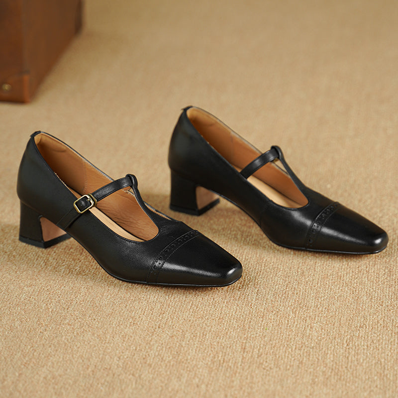 Kathy Genuine Leather Heels
