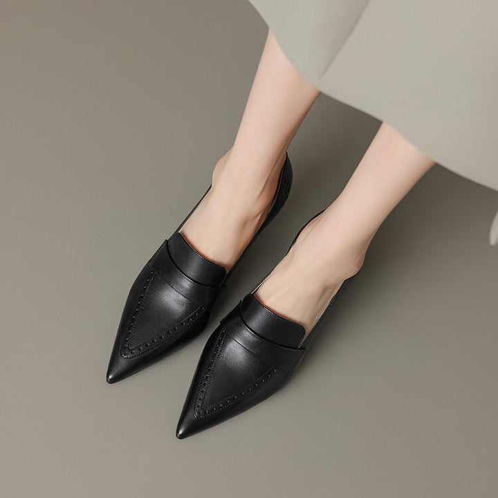 Nyla Genuine Leather Pointed-Toe Heel Pumps