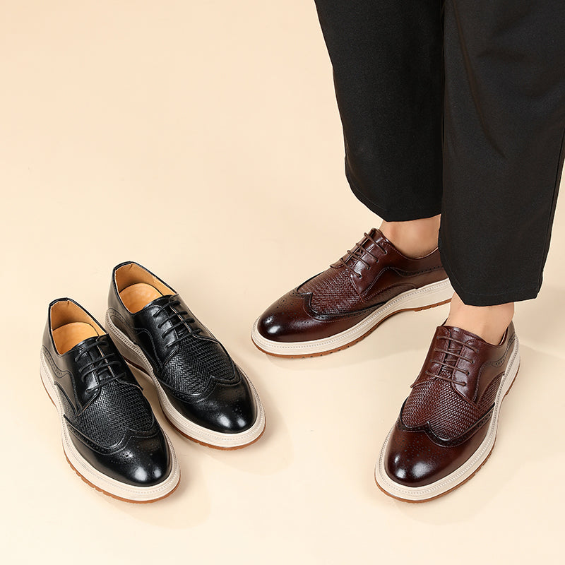 Elric Genuine Leather Lace-Up Shoes