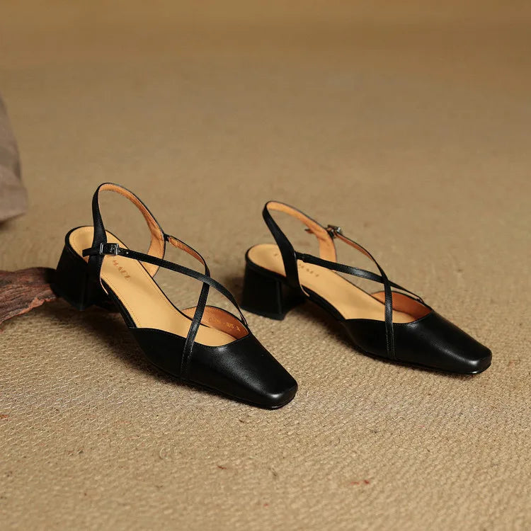 Elavie Genuine Leather Heels