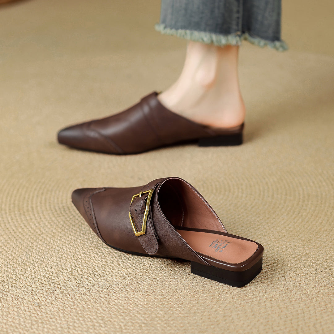 Every Genuine Leather Pointed-Toe Mules