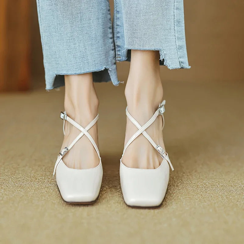 Lilian Genuine Leather Heels