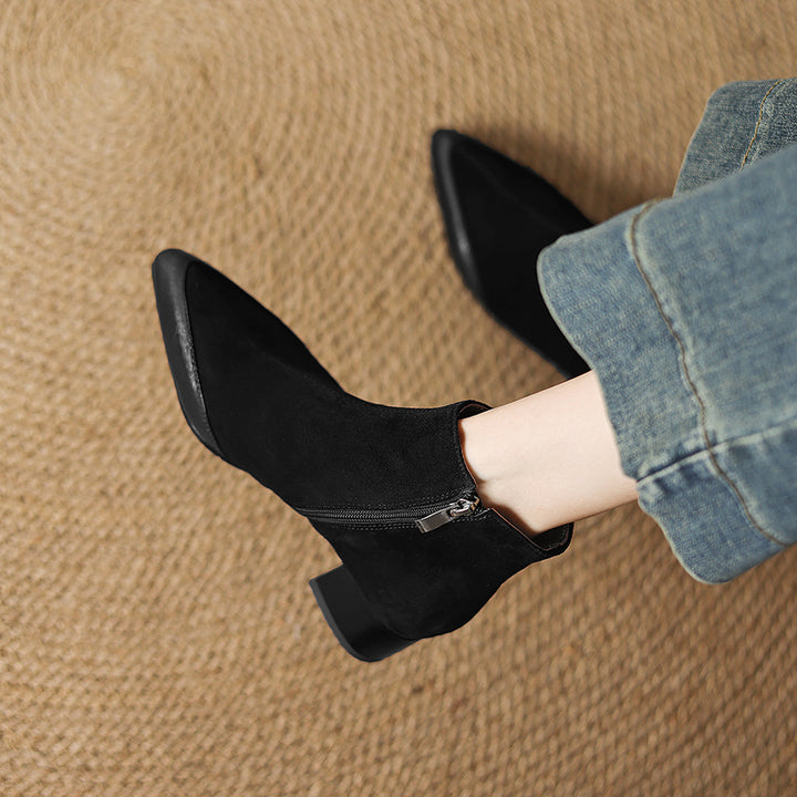 Evie Genuine Suede Ankle Boots