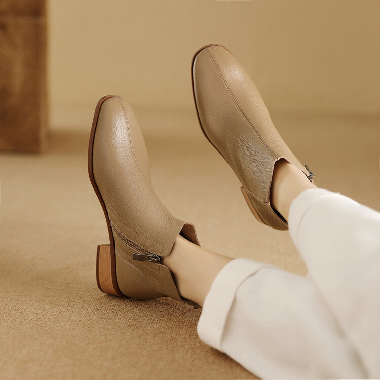 Zeny Genuine Leather Ankle Boots