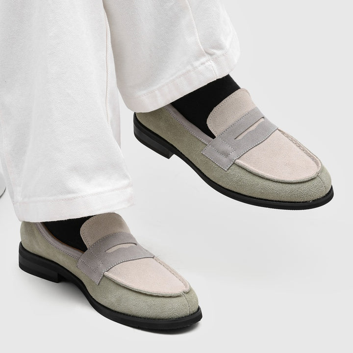 Milan Cowhide Suede Penny Loafers