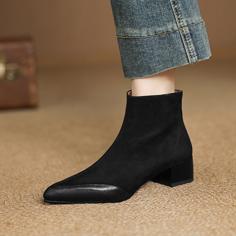 Evie Genuine Suede Ankle Boots