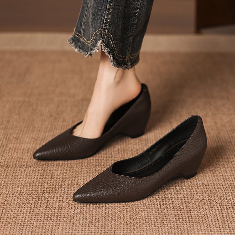 Mavi Genuine Leather Pointed-Toe Heels