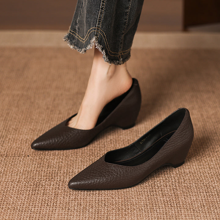 Mavi Genuine Leather Pointed-Toe Heels