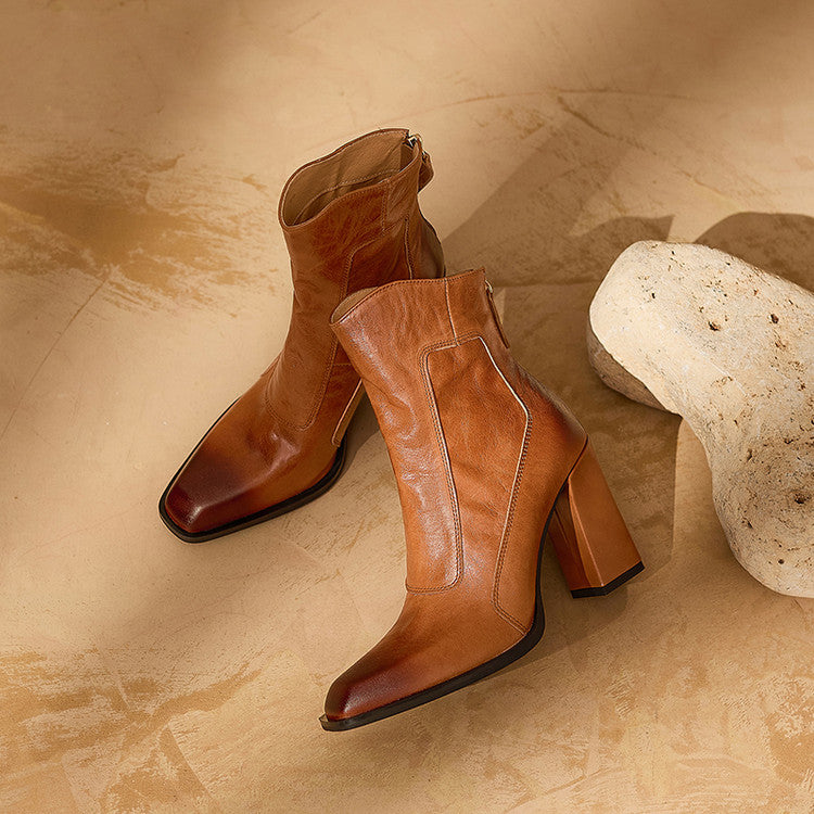 Siren Genuine Leather Ankle Boots