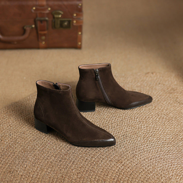 Evie Genuine Suede Ankle Boots