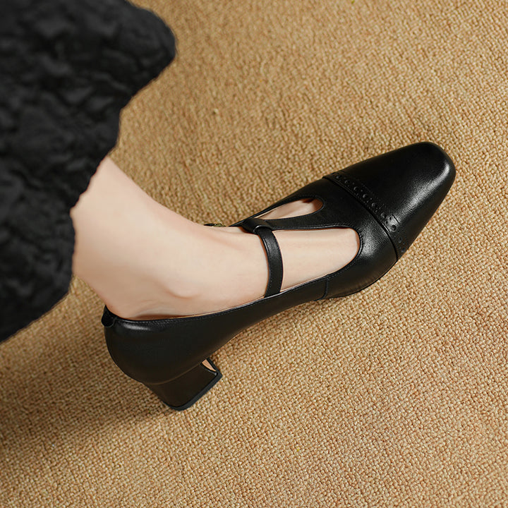 Kathy Genuine Leather Heels