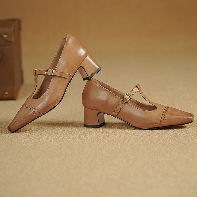 Kathy Genuine Leather Heels