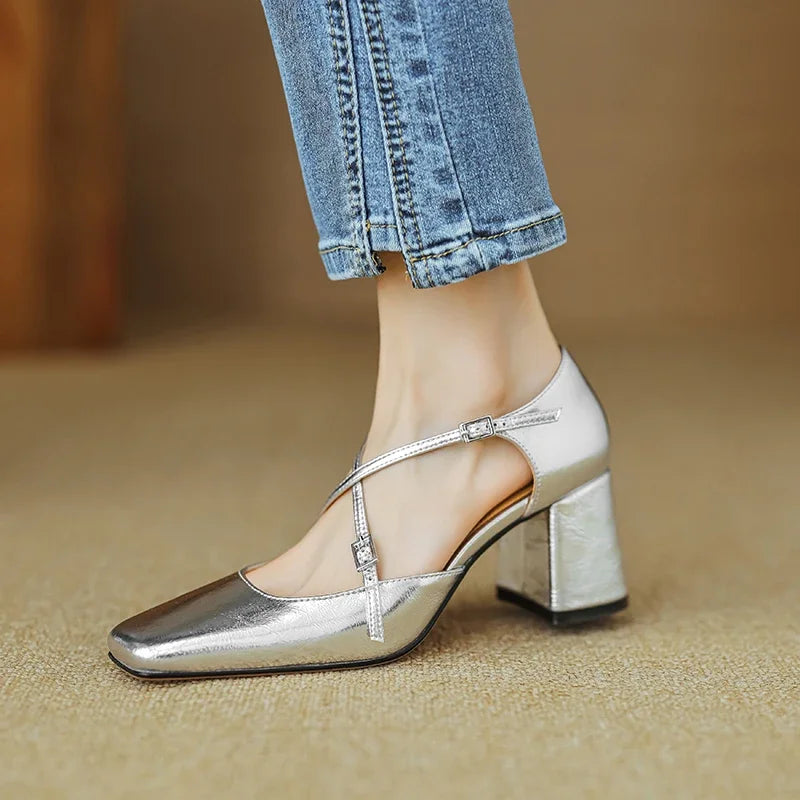 Lilian Genuine Leather Heels