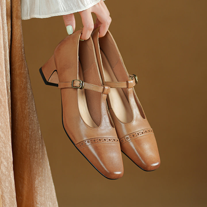 Kathy Genuine Leather Heels
