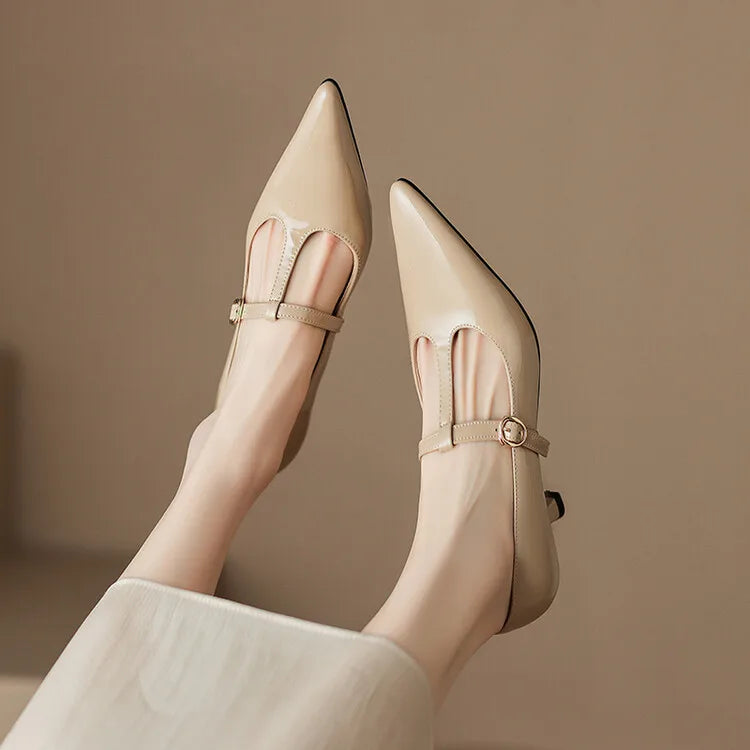 Ileen Genuine Leather Heels