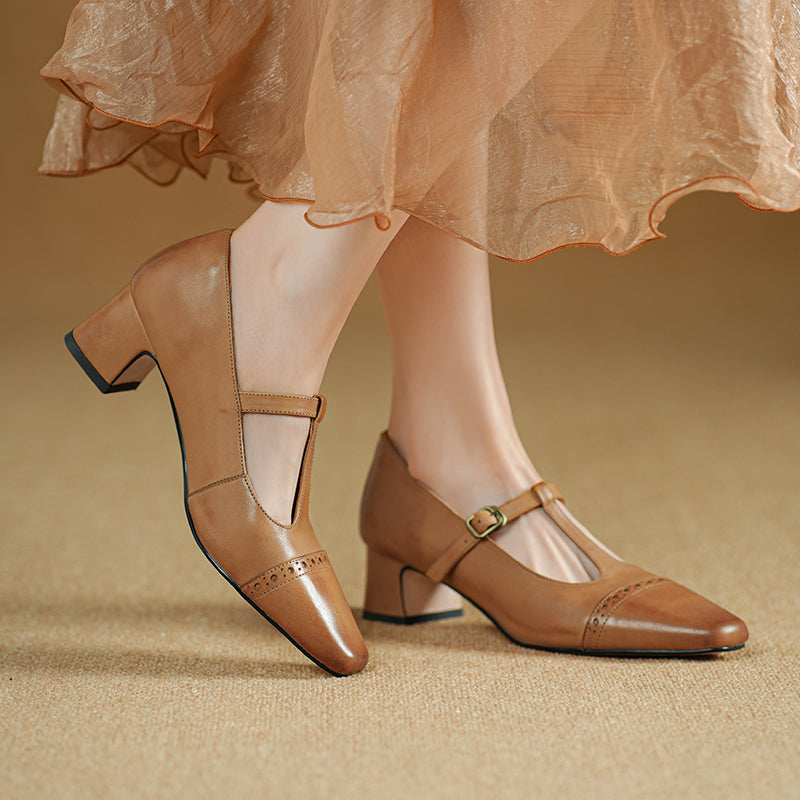 Kathy Genuine Leather Heels