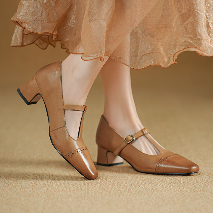 Kathy Genuine Leather Heels