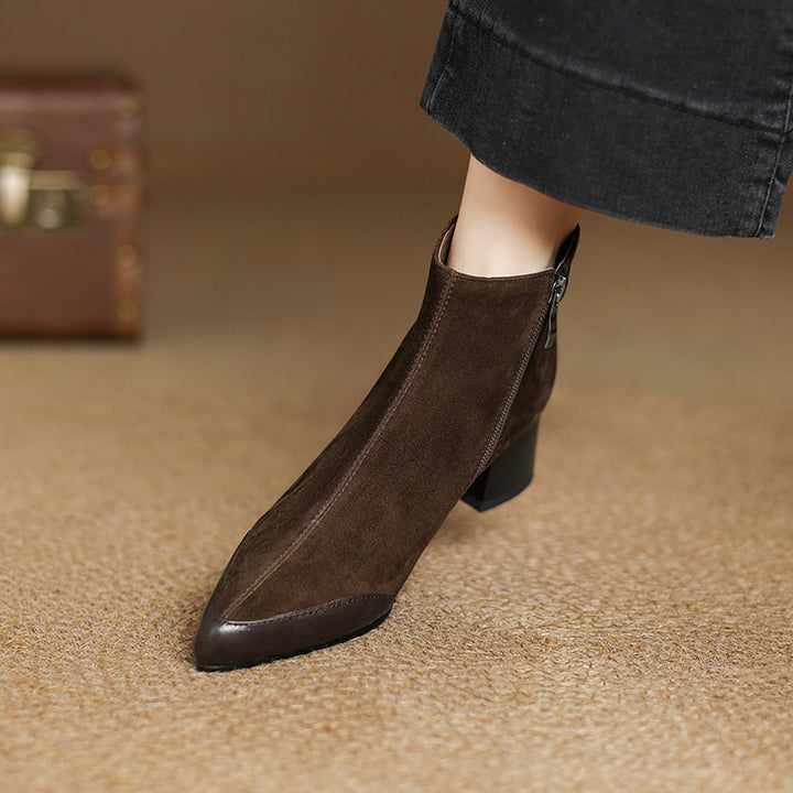 Evie Genuine Suede Ankle Boots