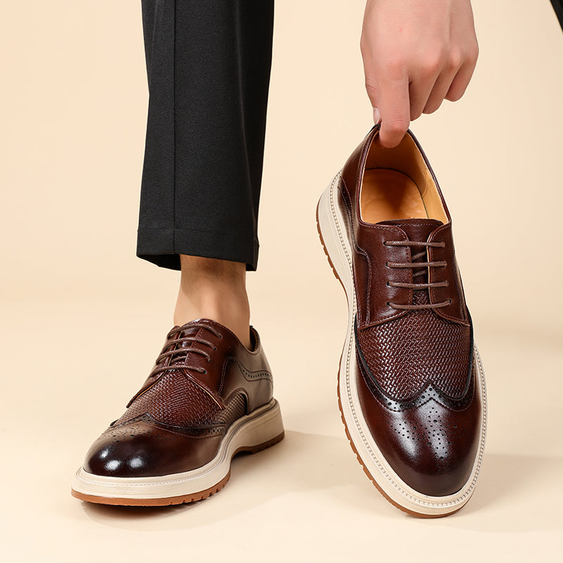 Elric Genuine Leather Lace-Up Shoes