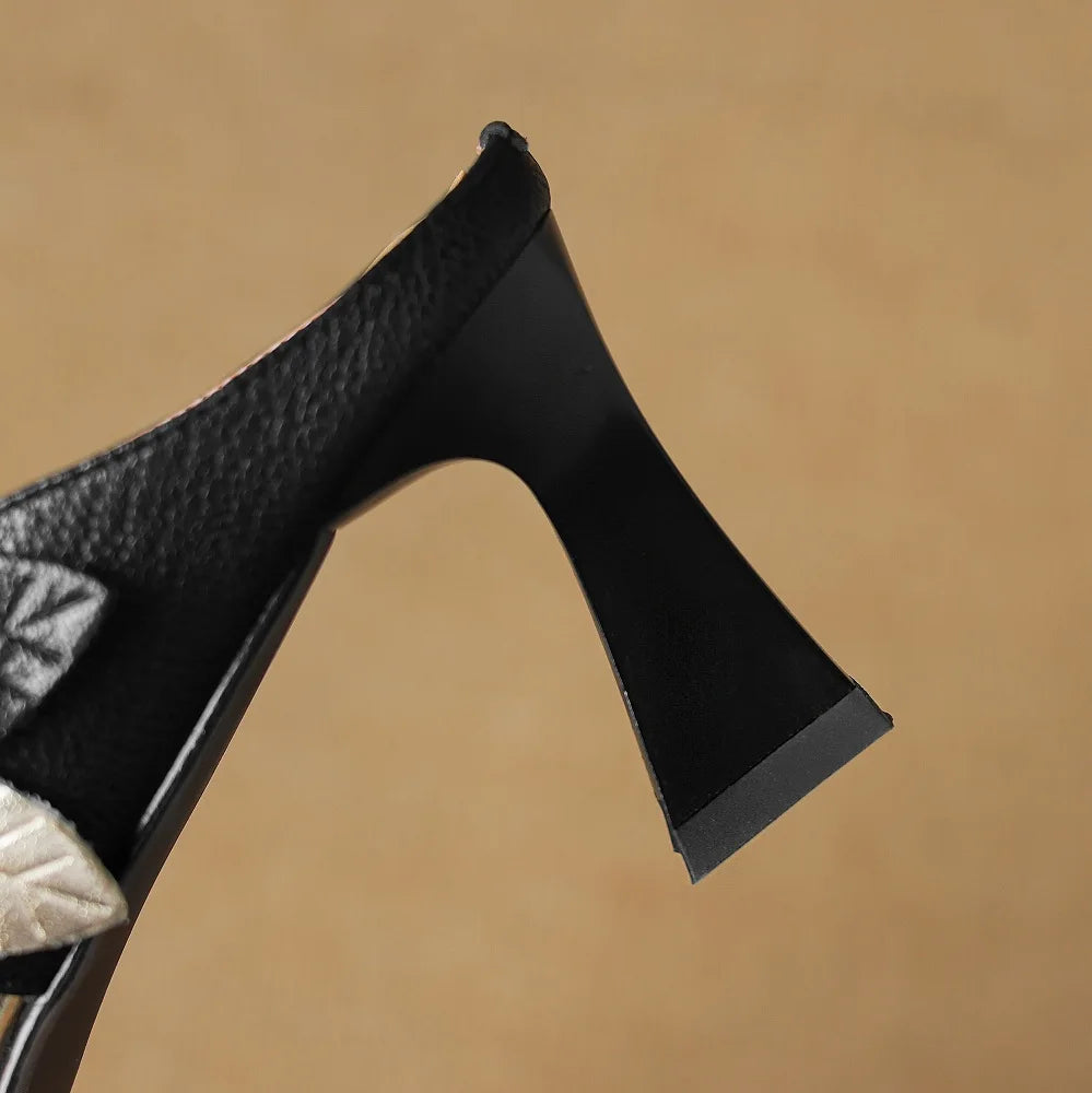 Garnet Genuine Leather Heels