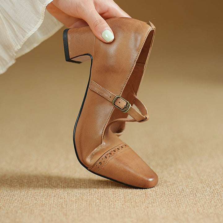 Kathy Genuine Leather Heels