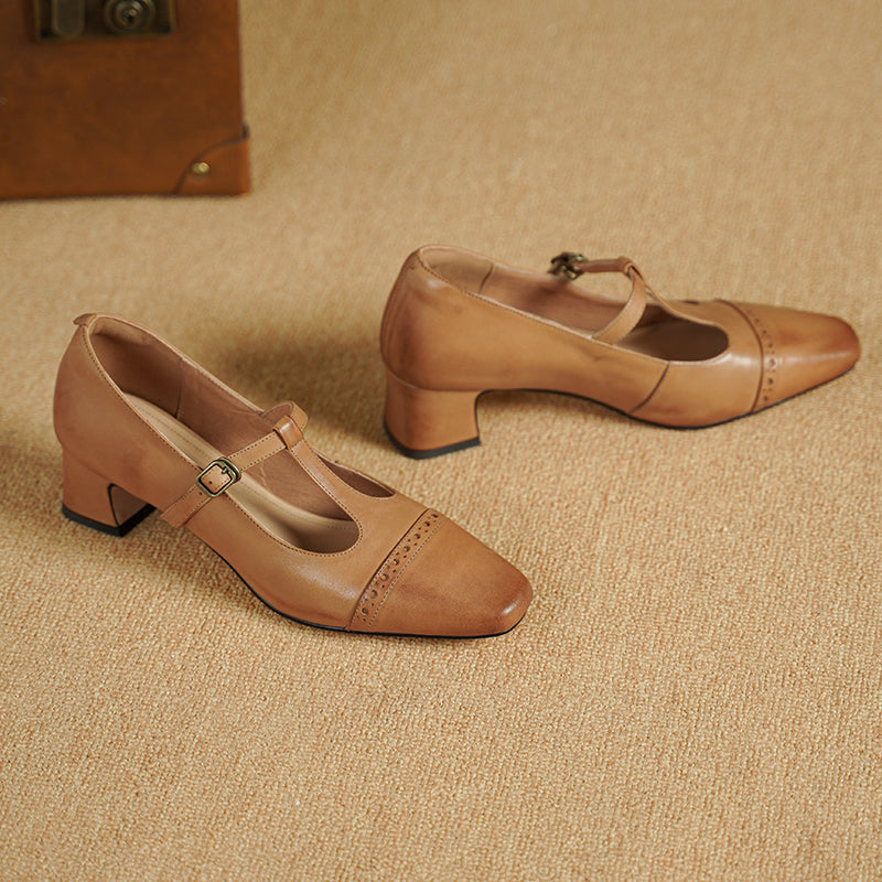 Kathy Genuine Leather Heels