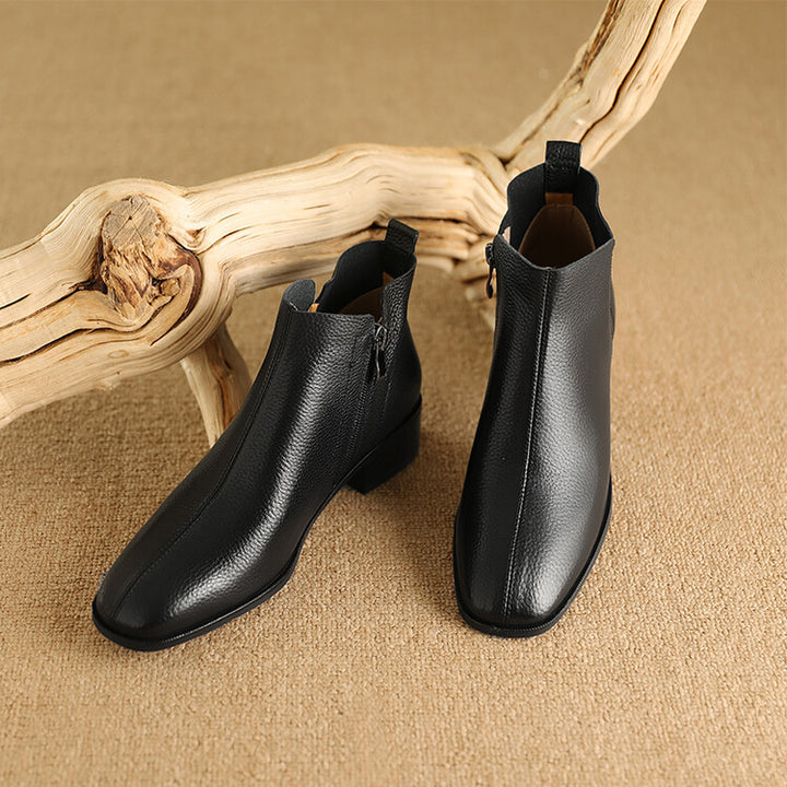 Zeny Genuine Leather Ankle Boots