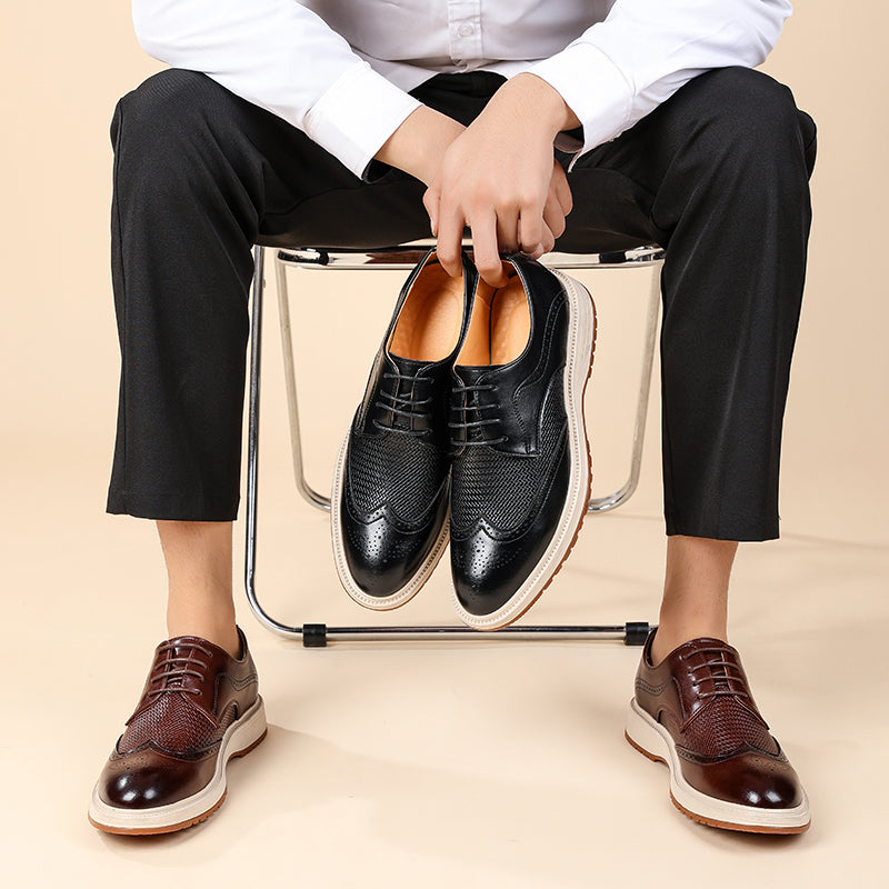 Elric Genuine Leather Lace-Up Shoes