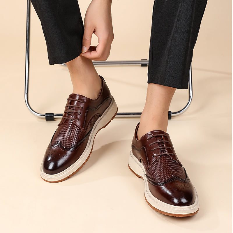 Elric Genuine Leather Lace-Up Shoes