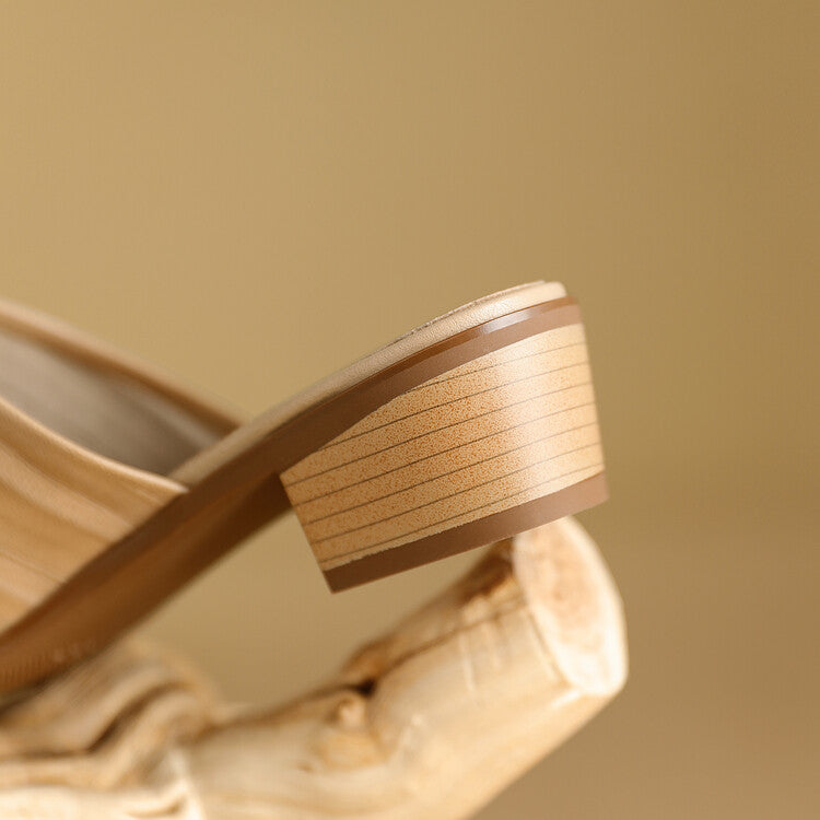 Oliva Genuine Leather Square-Toe Mules