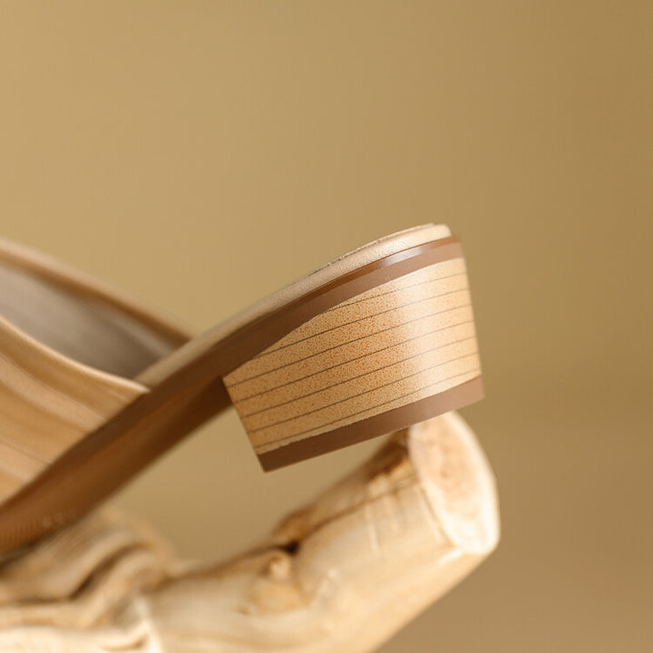 Oliva Genuine Leather Square-Toe Mules