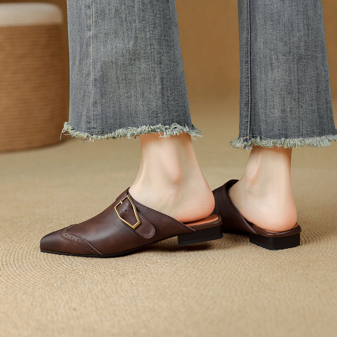Every Genuine Leather Pointed-Toe Mules
