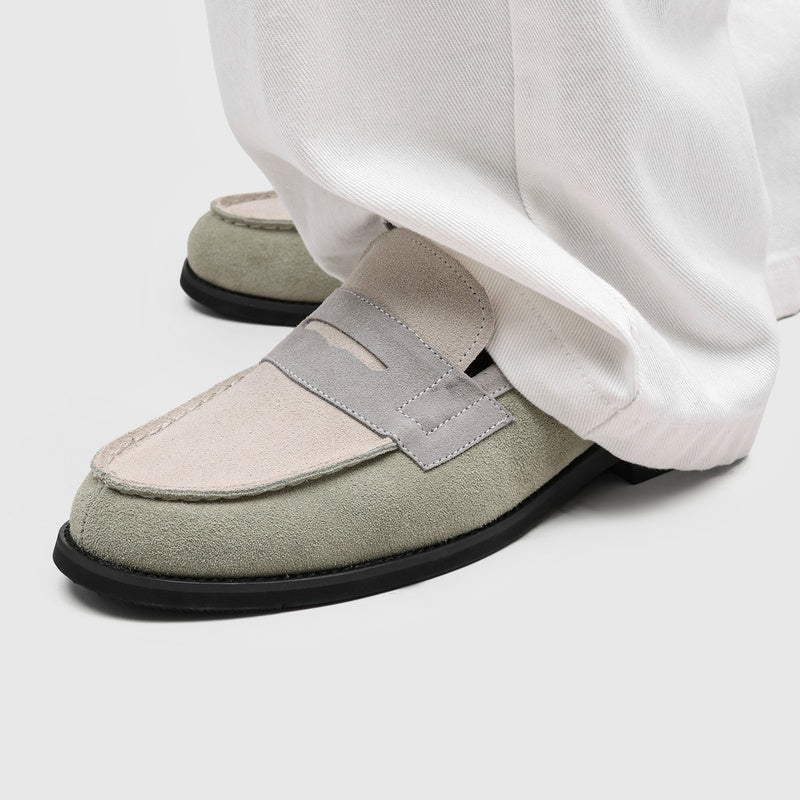 Milan Cowhide Suede Penny Loafers